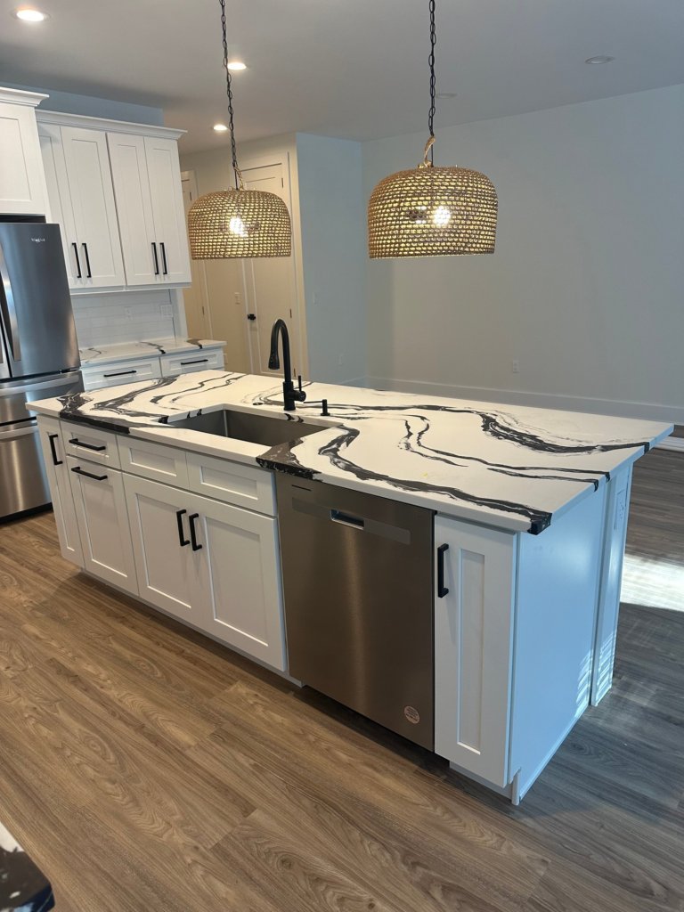Kitchen remodel with white shaker cabinets in Dunedin Florida