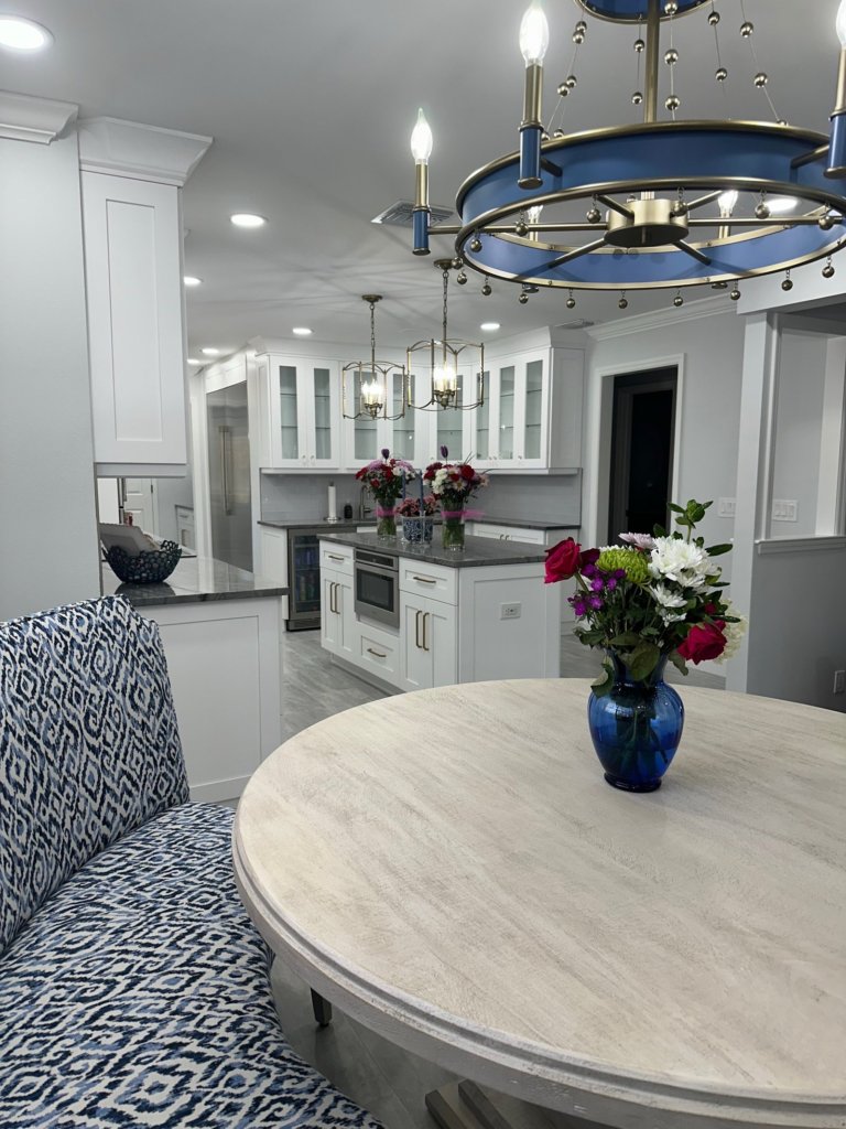 Kitchen remodel with white shaker cabinets in Tampa Florida