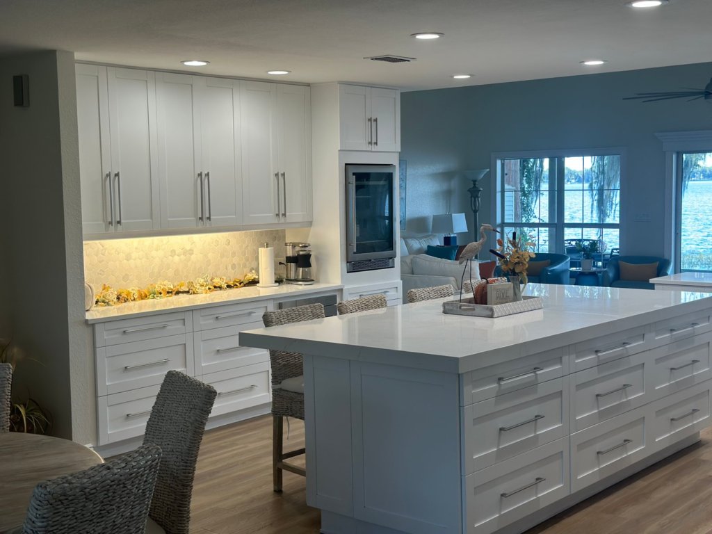 Modern kitchen remodel with quartz countertops in Palm Harbor Florida