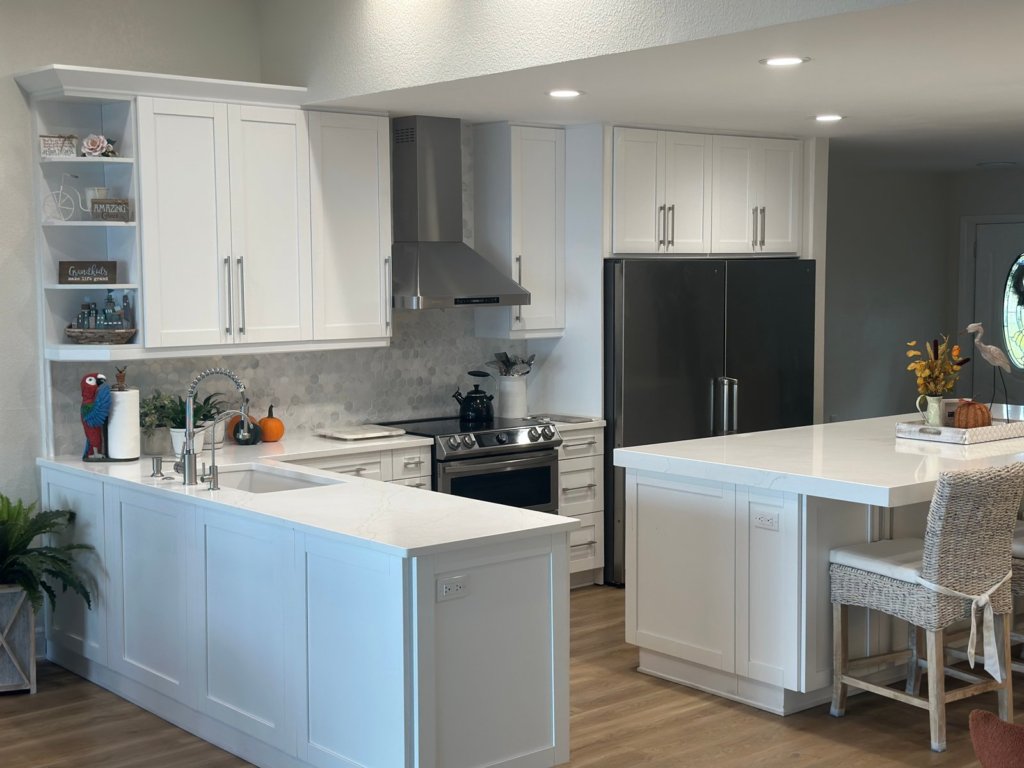 Modern kitchen remodel with quartz countertops in Palm Harbor Florida
